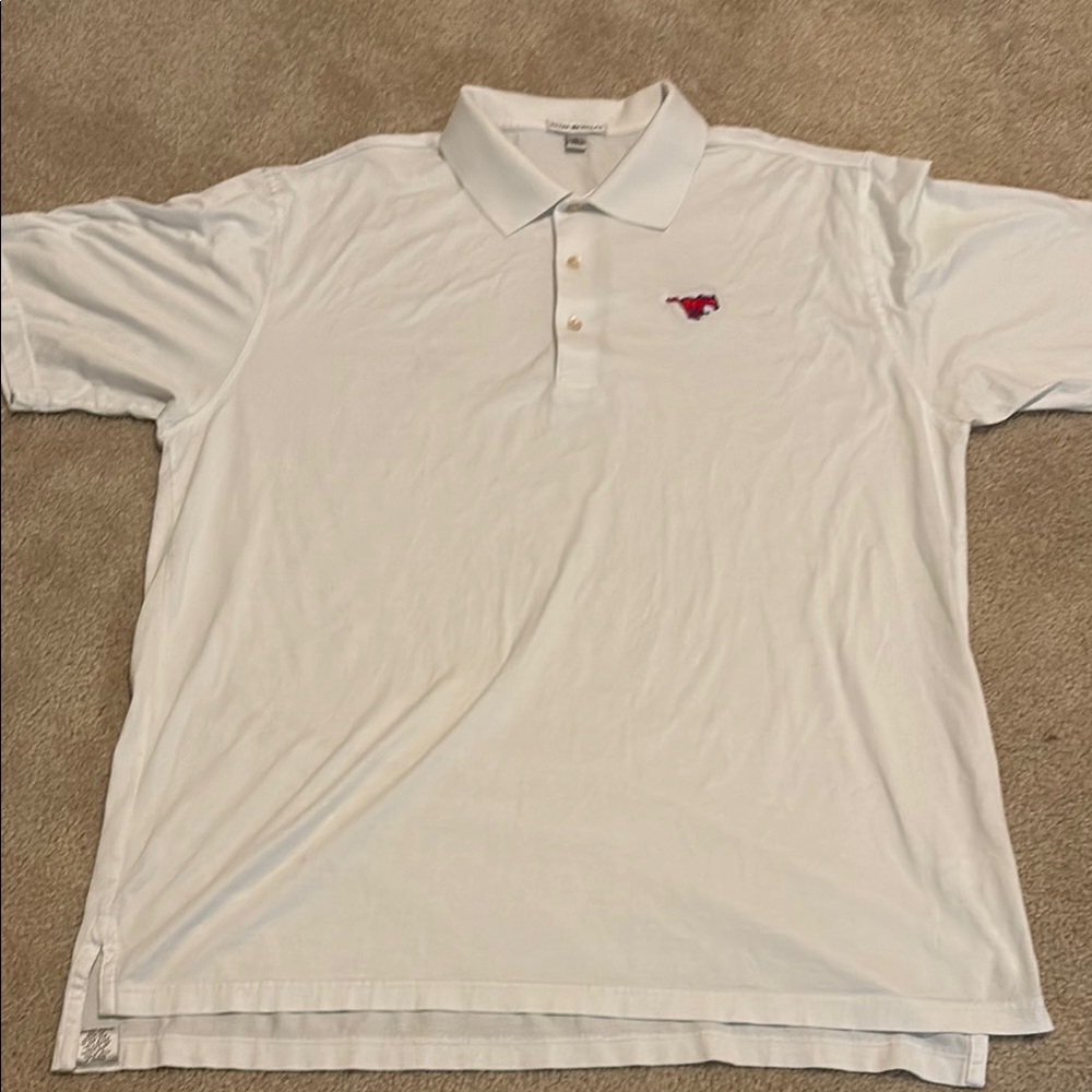 Peter Millar (XL) White Southern Methodist University (SMU) Polo Shirt